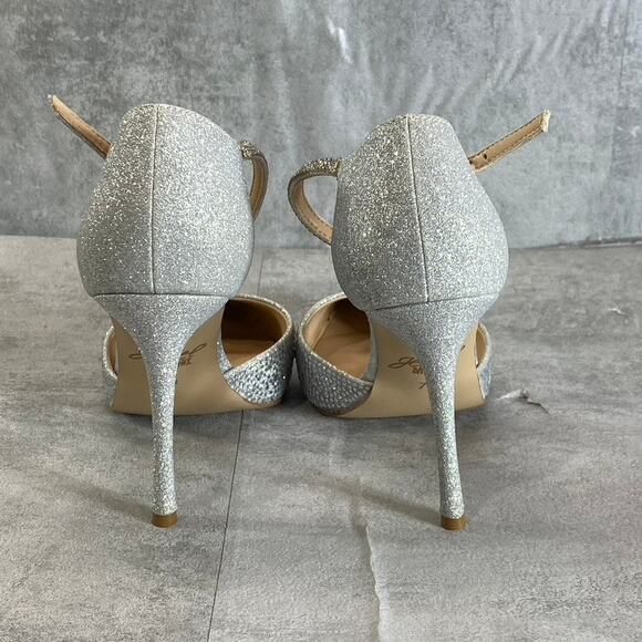 JEWEL BAGLEY MISCHKA Women's Silver Glitter Jailene Pointed-Toe Stiletto Pumps - Picture 6 of 11
